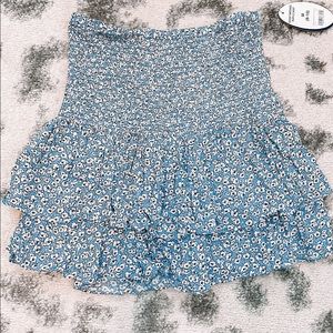 Smocked Ruffle Mini Skirt